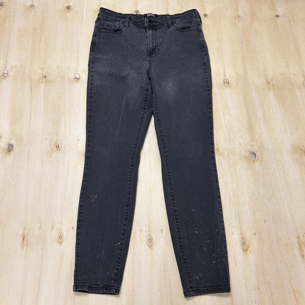 Buffalo David Bitton Mollie Skinny Jeans Womens 8 Charcoal Black High Rise Denim